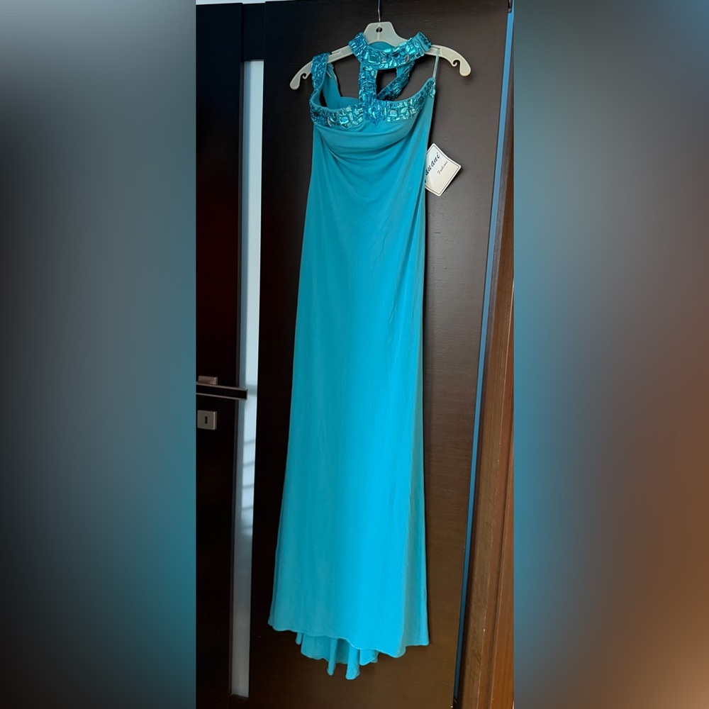 Jovani Turquoise Evening Gown